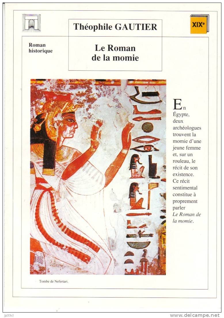 Fiche De Lecture Sur "Le Roman De La Momie" De Théophile Gauthier - Learning Cards