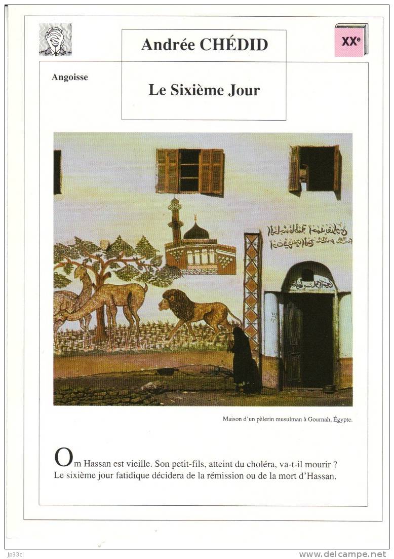 Fiche De Lecture Sur "Le Sixième Jour" D'André Chédid - Didactische Kaarten