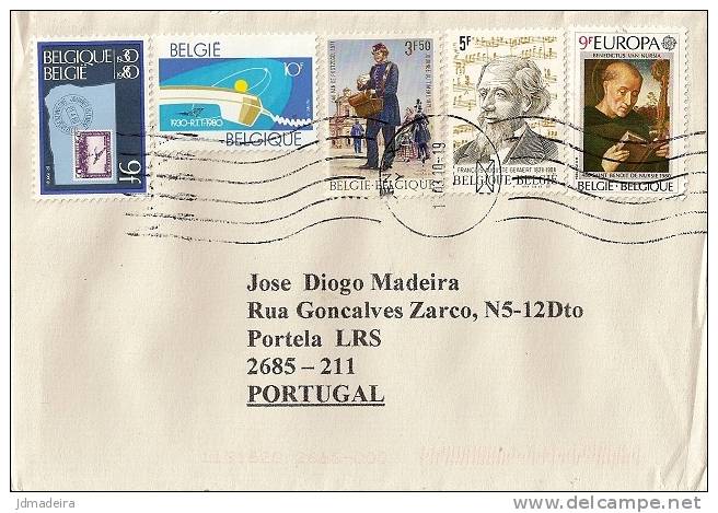 Belgique Cover To Portugal With Four Stamps - Storia Postale