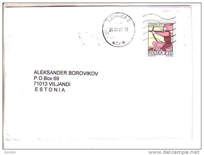 GOOD POLAND Postal Cover To ESTONIA 2002 - Good Stamped: Zodiac - Brieven En Documenten