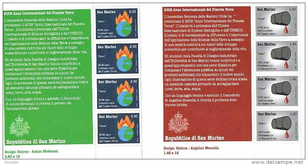 SAN MARINO - UNIF.2174.2177 - 2008  ANNO INTERNAZIONALE DEL PIANETA TERRA    - NUOVO ** - Unused Stamps