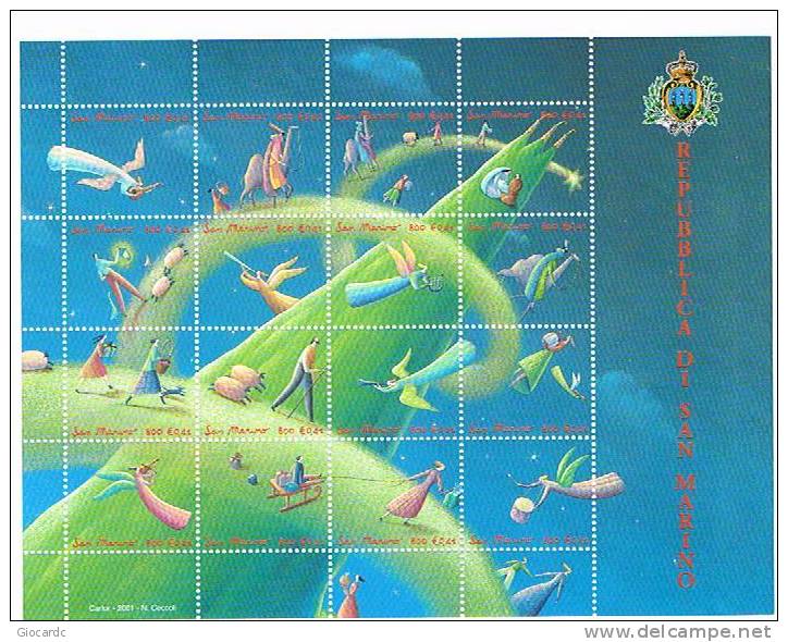 SAN MARINO - UNIF.BF74 FOGLIETTO - 2001 NATALE - NUOVO ** - Blocs-feuillets