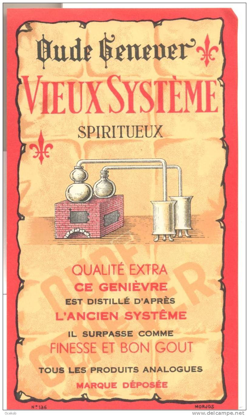 OUDE GENEVER  VIEUX SYSTEME  GENIEVRE - Alcools