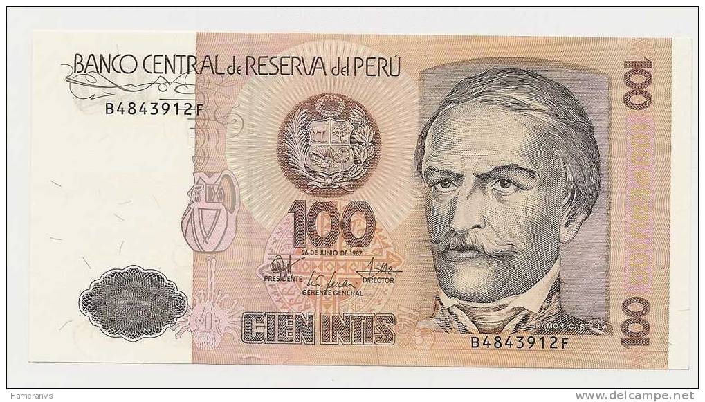 Perù 100 Intis 1987  UNC - P.133 - Perú