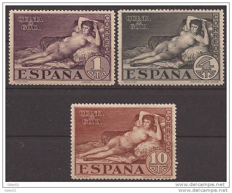 ES513-L1566TAPO.España Spain Espagne Pintura. MAJAS DE GOYA 1930 (Ed 513/5**)sin Charnela.LUJO - Otros & Sin Clasificación