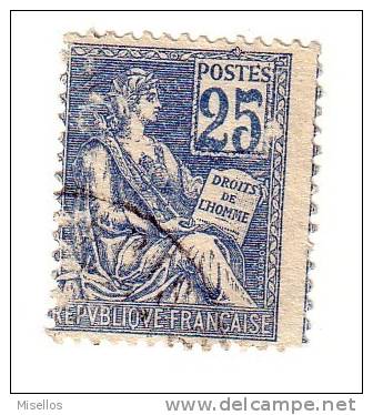Nº 114  25 C. Azul De 1900-01 Perforación Desplazada. - Used Stamps