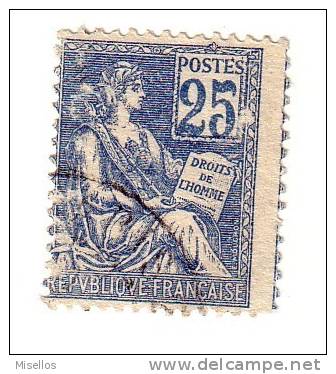 Nº 114  25 C. Azul De 1900-01 Perforación Desplazada. - Gebruikt