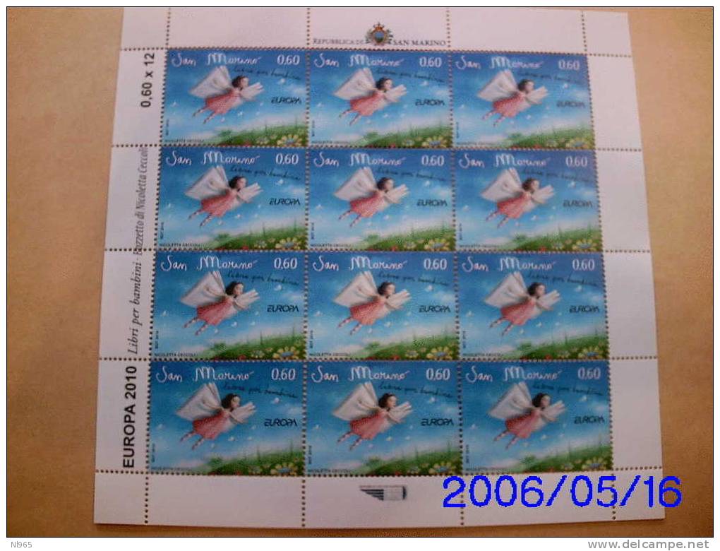 REPUBBLICA DI SAN MARINO - ANNO 2010 -  MINIFOGLIO EUROPA ** MNH - Unused Stamps