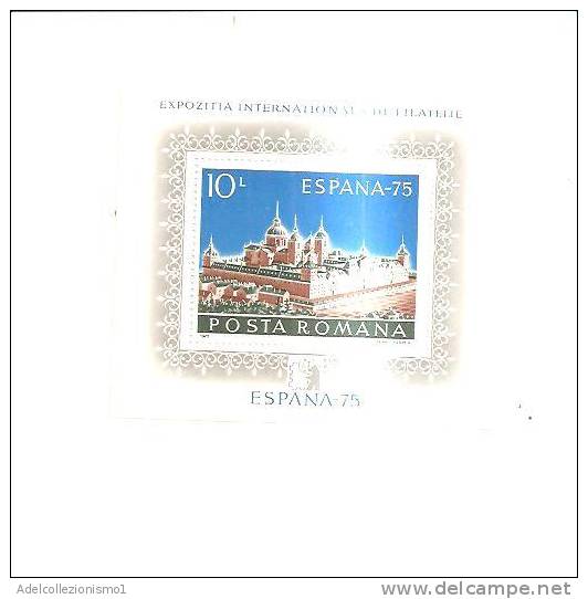 40853)foglio Serie Francobolli Romania Serie 1975 - Espo. Filatelica Di Espana '75 - Postmark Collection