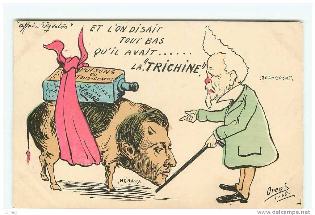 Br - POLITIQUE - SYVETON - Illustrateur ORENS - FRANC MACONNERIE - MENARD  ROCHEFORT - JUSTICE - SUICIDE Ou MEUTRE - Satiriques