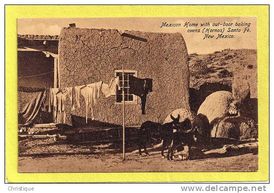 Mexican Home With Outdoor Baking Ovens, Santa Fe, New Mexico.  1900-10s - Santa Fe