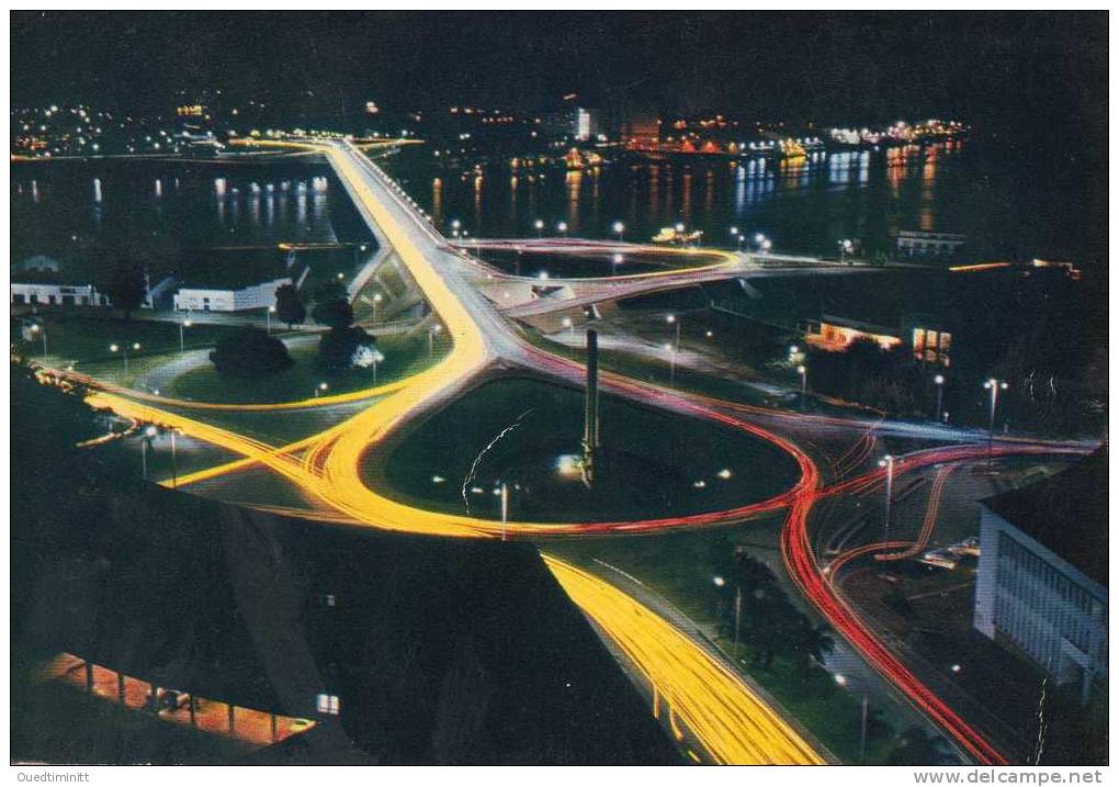 Côte D'Ivoire , Abidjan , Vue De Nuit, Cpsm Gd Format , 1956. Vue Aérienne. Hoa-qui - Côte-d'Ivoire