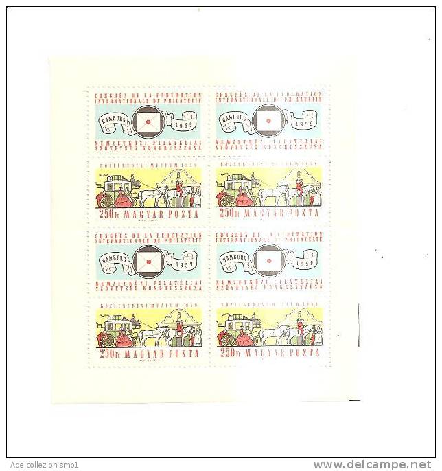 40859)foglio Serie Francobolli Ungheria Serie 1959 - Congresso Della FIP - Poststempel (Marcophilie)