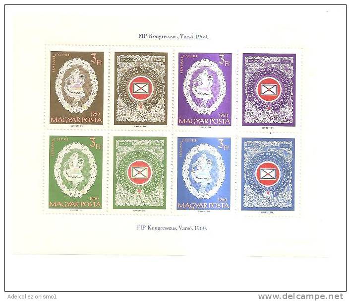 40860)foglio Serie Francobolli Ungheria Serie 1960 - Congresso Della FIP Interamente Dentellato - Postmark Collection