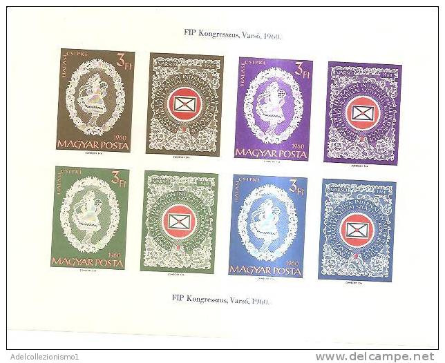 40861)foglio Serie Francobolli Ungheria Serie 1960 - Congresso Della FIP Non Dentellato - Postmark Collection