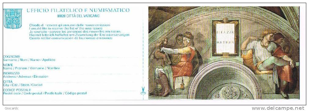 VATICANO - L3 LIBRETTO - 1991 RESTAURO CAPPELLA SISTINA      -  NUOVI (MINT) ** - Booklets