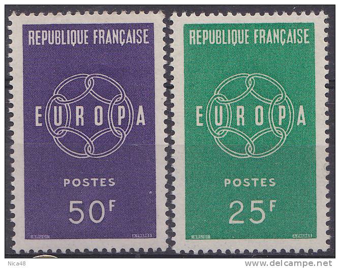Francia 1959 Europa 2 Vl  Nuovi Serie Completa - 1959