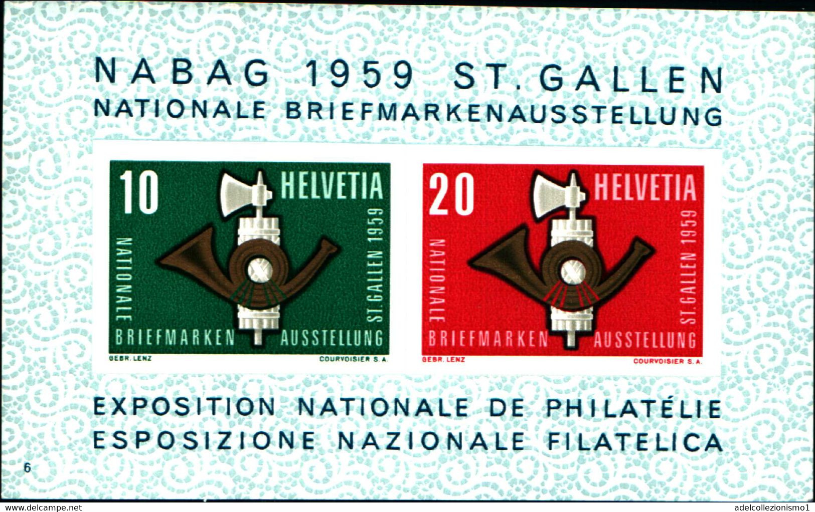 40893) SVIZZERA 1959 - Espo. Filatelica Nabag  - BF NON Dentellato-MNH** - Blokken