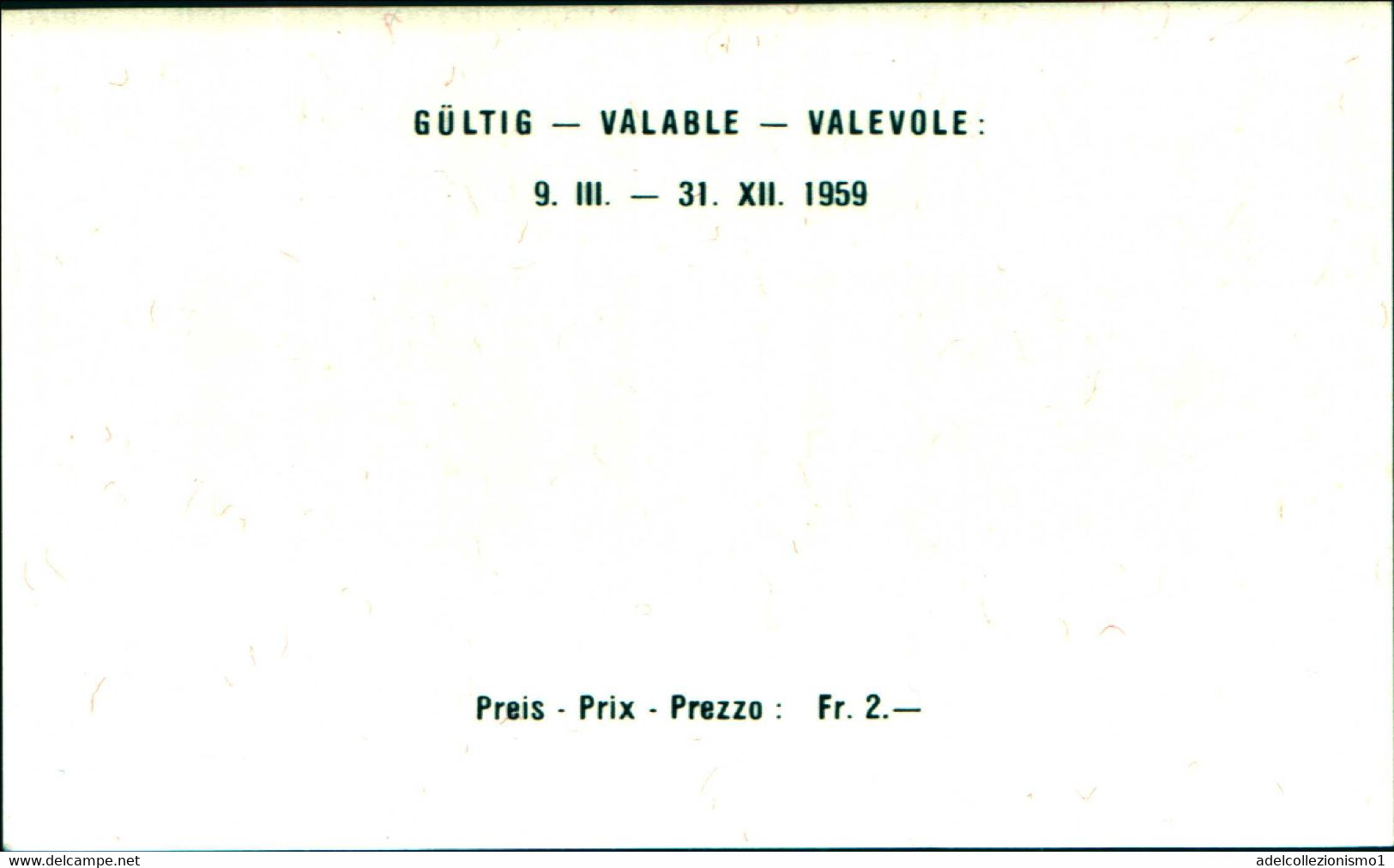 40893) SVIZZERA 1959 - Espo. Filatelica Nabag  - BF NON Dentellato-MNH** - Blokken