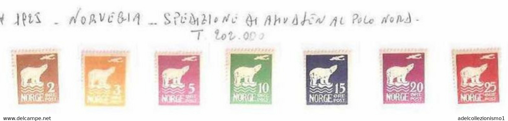 40902)francobollo Norvegese Serie 1925 - Spedizione Al Polo Nord - Dentellati - Ungebraucht