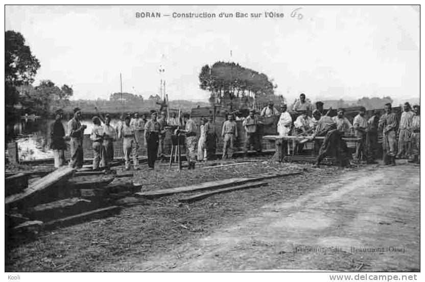 60Z01-BBB-4- BORAN - Construction D´un Bac Sur L´Oise - Boran-sur-Oise
