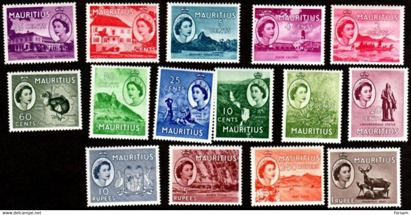 MAURITIUS..1953..Michel # 243-257...MLH...MiCV - 75 Euro. - Mauricio (1968-...)