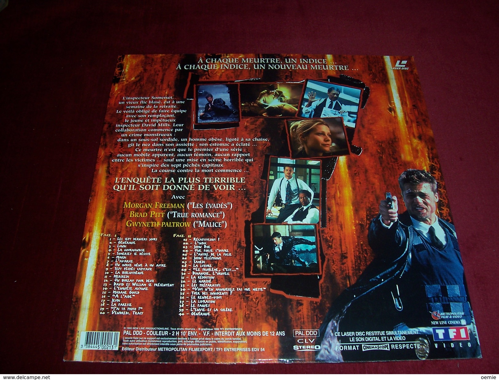 LASERDISC  CDV   °°° BRAD PITT  + MORGAN FREEMAN   SEVEN - Autres Formats