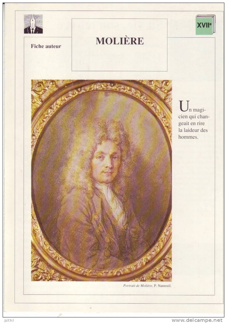 Fiche D´auteur Sur Molière - Learning Cards