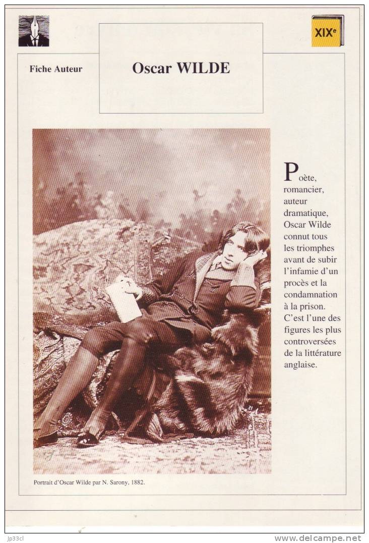 Fiche D´auteur Sur Oscar Wilde - Learning Cards