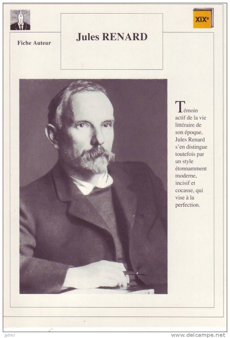 Fiche D´auteur Sur Jules Renard - Learning Cards