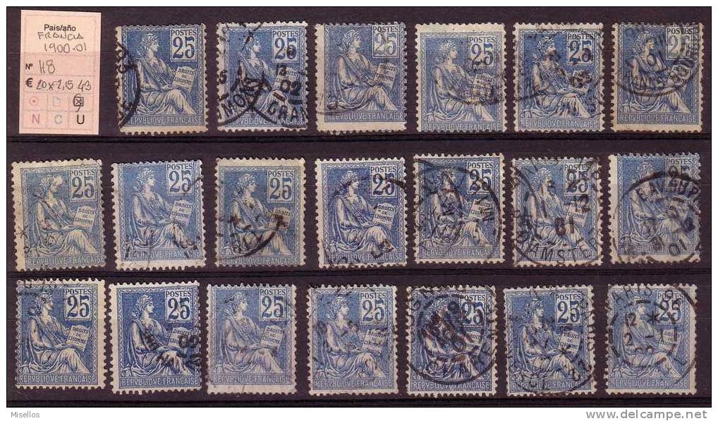 Nº 118  25 C. Azul De 1900-01 Oportunidad Lote 20 Sellos, - Used Stamps