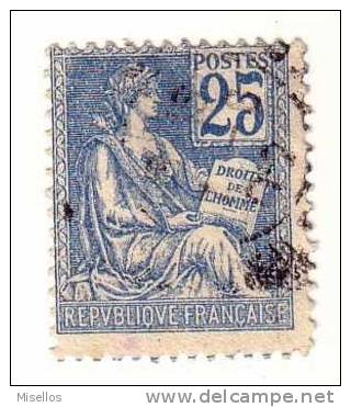 Nº 118  25 C. Azul De 1900-01 Perforación Desplazada - Used Stamps