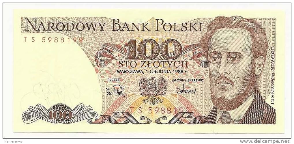Polonia 100 Zloty 1988 UNC - P.143 - Pologne