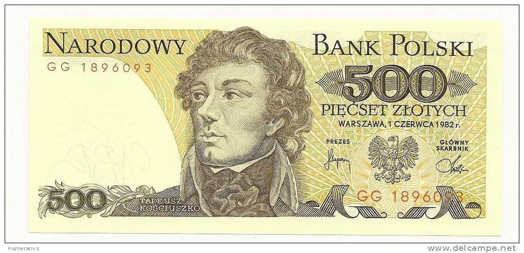 Polonia 500 Zloty 1982 UNC - P.145 - Pologne