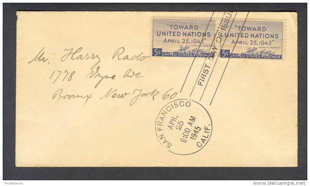 United States FDC Cover 1945 UN Conference In San Francisco (pair) - 1941-1950