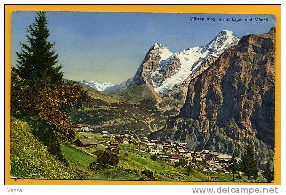 MÜRREN. Mit Elger Und Mönch. Affranchie Hilterfingen  1934.Suisse - Hilterfingen