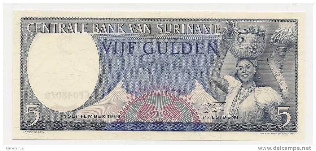 Suriname 5 Gulden  1963 - UNC - P.30 - Suriname