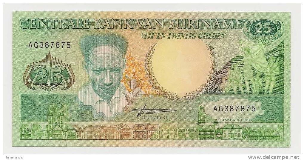 Suriname 25 Gulden  1988 - UNC - P.42b - Suriname