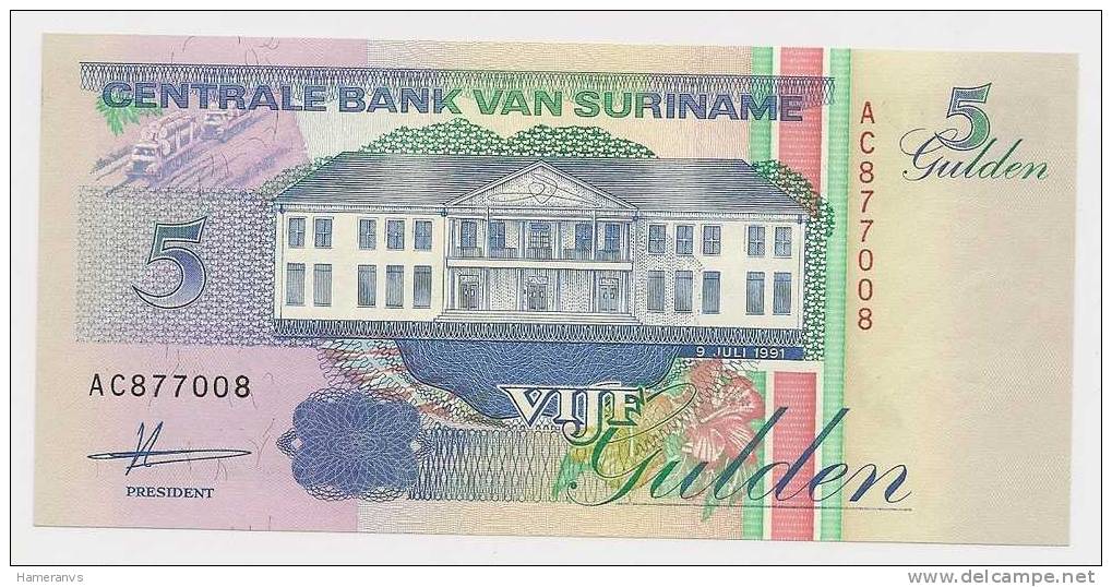 Suriname 5 Gulden  1991 - UNC - P.46a - Surinam