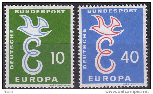 Germania 1958 Europa 2 Vl  Nuovi Serie Completa - 1958