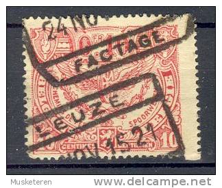 Belgium Chemin De Fer Railway Deluxe Chemin De Fer LEUZE FACTAGE 1921 Cancel ERROR BIG TOOTH !! - Sonstige & Ohne Zuordnung