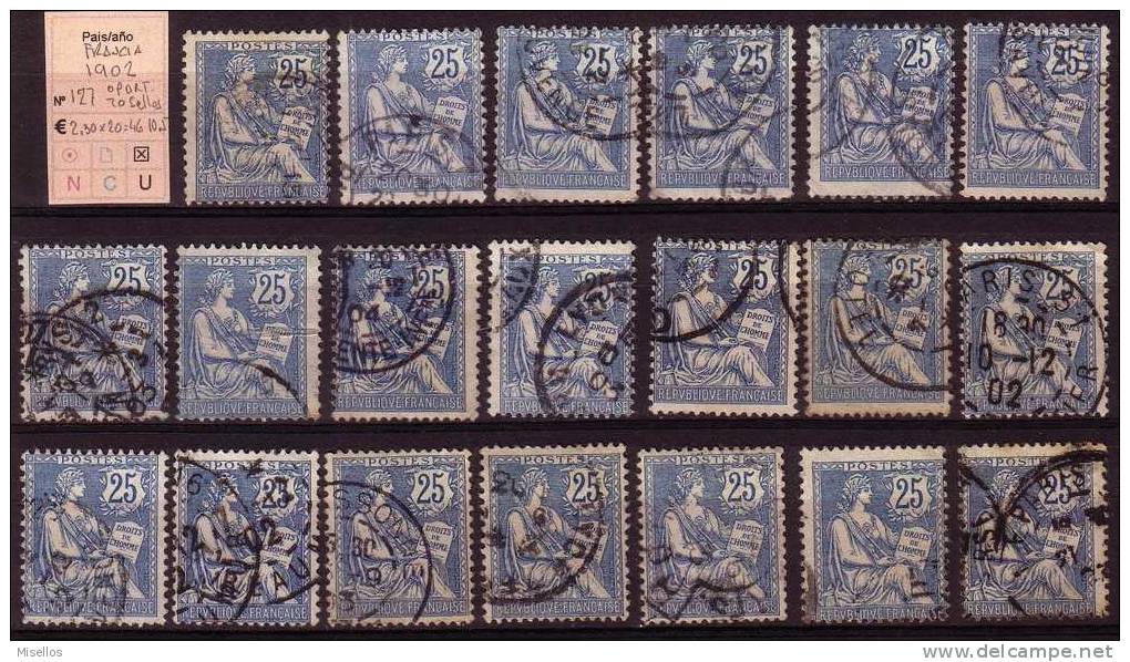 Nº 127  25 C. Azul De 1902  Oport.  Lote 20 Sellos - Usati