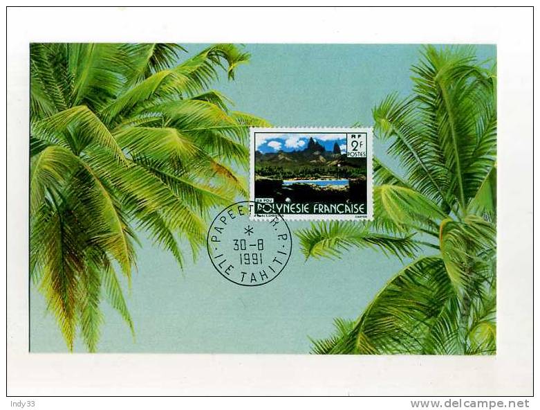 - FRANCE . CM POLYNESIE FRANCAISE . CACHET 30/8/91 TAHITI - Cartes-maximum