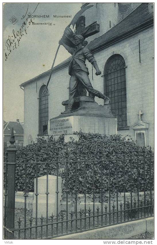 Bornem :   SBP  :  Monument Boerenkrijg    ( Geschreven 190x   Met   Zegel ) - Bornem