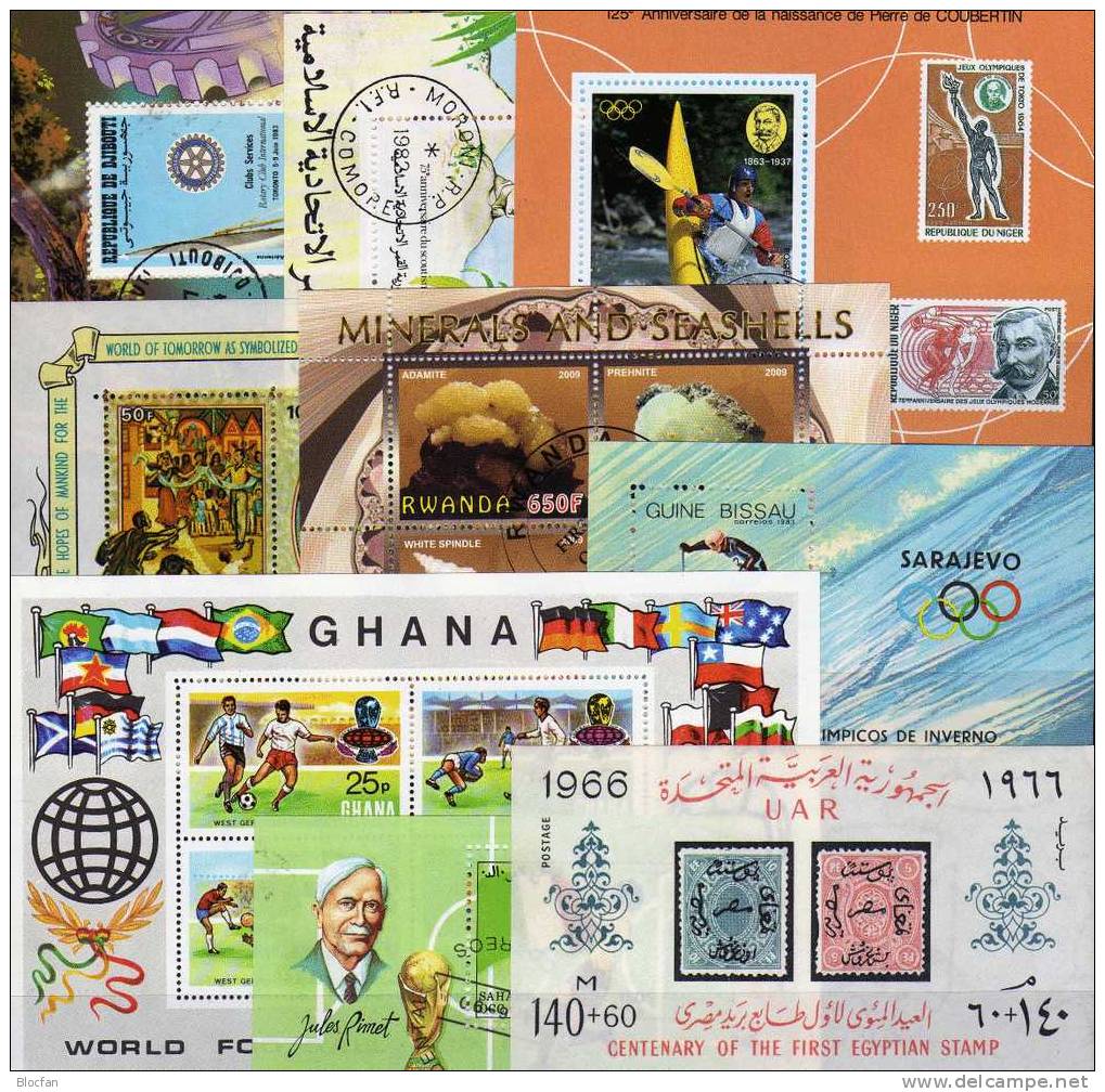 Blocks Aus 13 Ländern Afrika ** Oder O 50€ Natur Sport Technik Kunst Olympia Raumfahrt Bf Bloc Philatelic Sheet Of Egypt - Usati