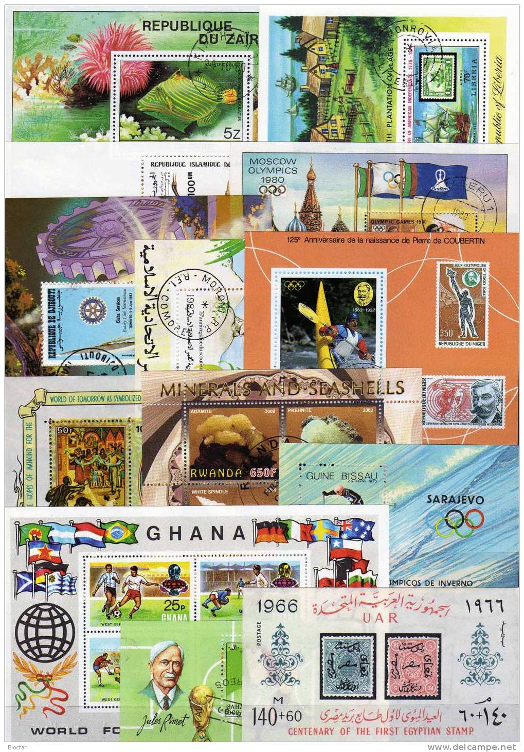 Blocks Aus 13 Ländern Afrika ** Oder O 50€ Natur Sport Technik Kunst Olympia Raumfahrt Bf Bloc Philatelic Sheet Of Egypt - Usati