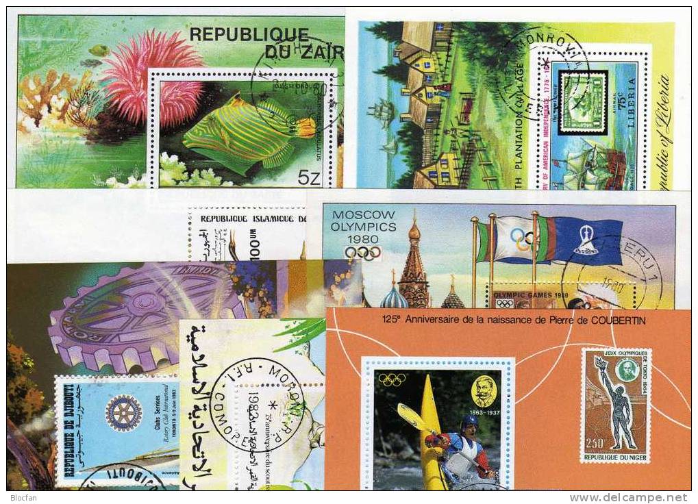 Blocks Aus 13 Ländern Afrika ** Oder O 50€ Natur Sport Technik Kunst Olympia Raumfahrt Bf Bloc Philatelic Sheet Of Egypt - Used Stamps