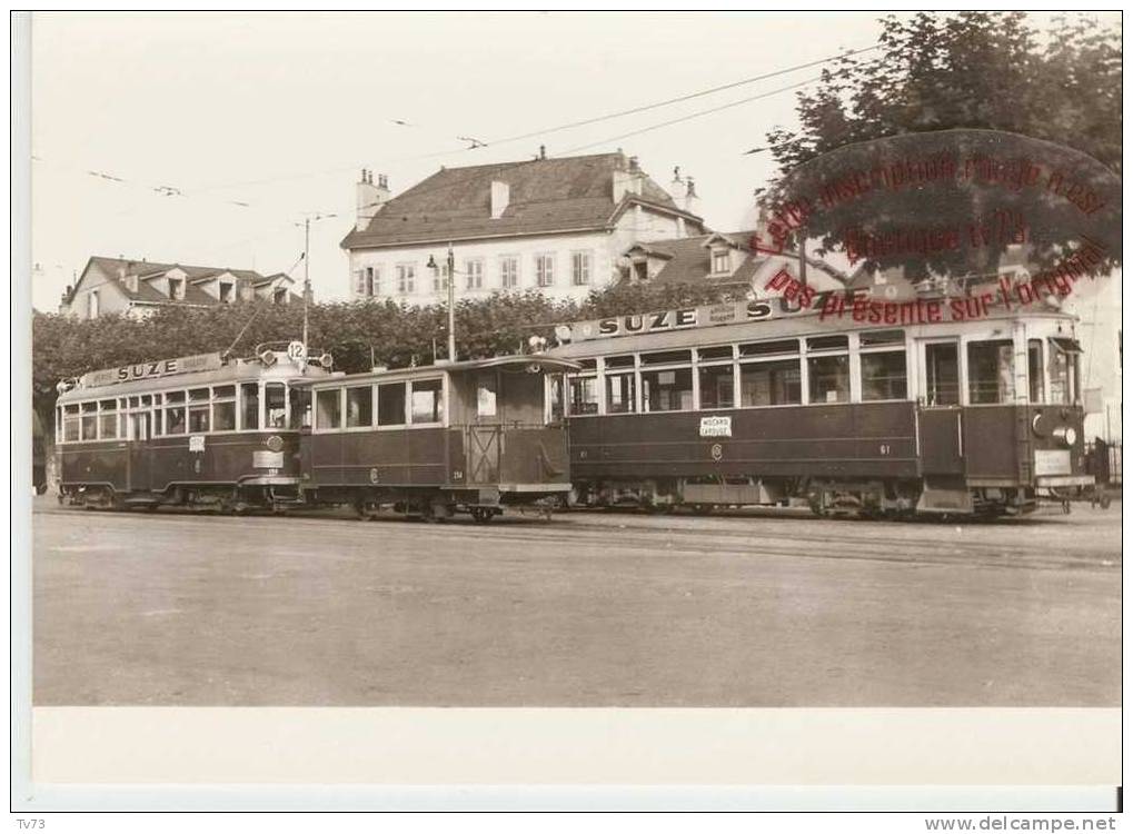 CpG0376 - Rondeau De Carouge 21.8.1948 - Carte Photo Moderne - Retirage D´une Vue Ancienne - (Suisse - Tramway) - Carouge