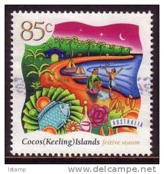 1997 - Cocos (keeling) Islands Hari Raya Puasa Festival 85c DANCERS Beach & Food Stamp FU - Cocos (Keeling) Islands