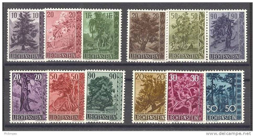 LIECHTENSTEIN, TREES 1959-1960, 4 SETS MINT NEVER HINGED **! - Unused Stamps